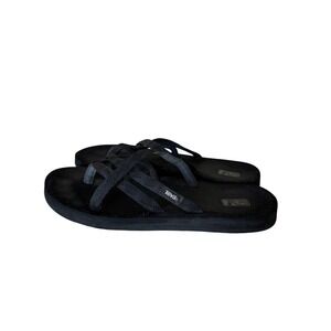 Teva Women's 9/10 Black Strappy Flip Flop Sandals‎ Outdoor Trails Leisure Casual